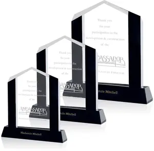 Customizable Black & Clear Optical Crystal Remington Award