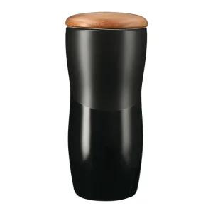 Reno Double Wall Ceramic Tumbler w/Wood Lid 10oz