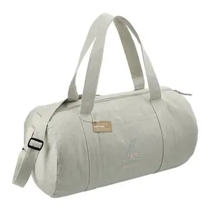 Custom Recycled Cotton Barrel Duffel Bag - Repose (10oz)