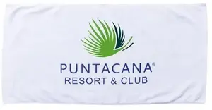 Personalized White Resort Beach Towel