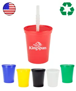 Reusable 16 oz. Stadium Cup with Lid and Straw
