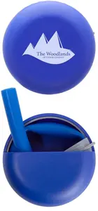 Promo Silicone Straw Set - Round Case, 1 Color Imprint