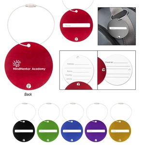 Round Aluminum Luggage Tag