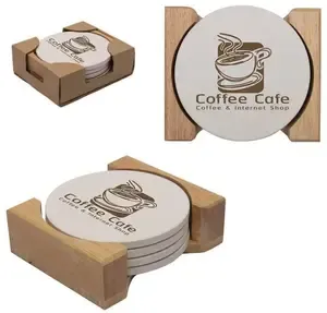 Custom Printed Round Coaster Set