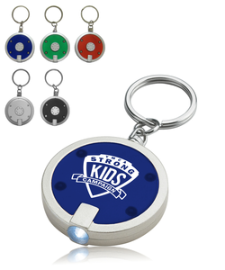 Round LED Flashlight Key Chain