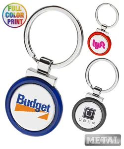 Round Metal Color Keychain with Full Color Dome Print