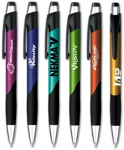 Saturn Retractable Ballpoint Pen with Soft Grip & Easy-Glide Ink (Customizable)