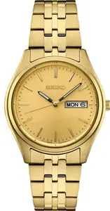 Seiko SUR434 Mens Gold-Tone Watch w/Champagne Dial