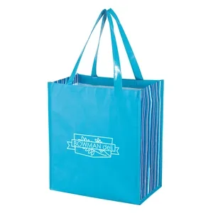 Shiny Laminated Non-Woven Tropic Shopper Tote Bag