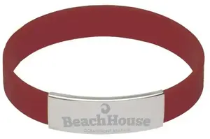 Silicone Bracelet w/Metal Accent