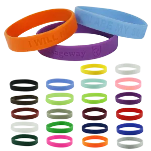 Silicone Wristband -- 1/2" Debossed