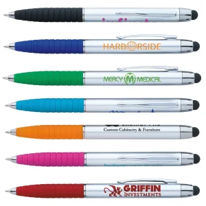 Custom Silver Cool Grip Stylus Pen