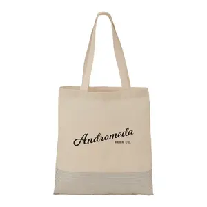 Custom Silver Line Cotton Convention Tote