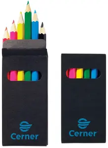 Six-Color Wooden Pencil Set in Black Box