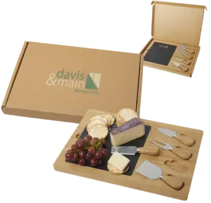 Custom Slate Cheese Board Gift Box Set