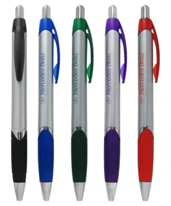 Sleek Silver Barrel Vegas Clicker Pen