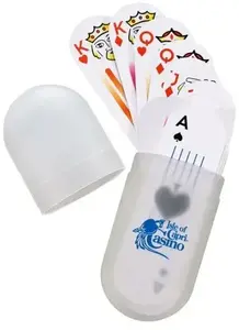 Small Oval Deck Of Cards In Plastic Holder