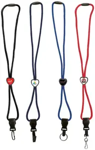 Soft Braided Heart Slider Lanyard with Breakaway Safety