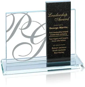 Two-Tone Custom Logo Solitude Award - Granite and Starfire