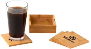 Custom Bamboo Coaster Set