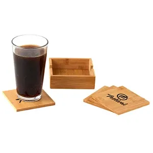 Square Bamboo Coaster Set