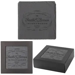 Customized Square Slate Coaster Set