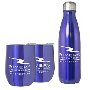 Stainless Steel Bottle & Goblet Set