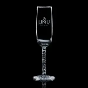 Personalized 6oz. Twisted Stem Wine Flute for Special Events & Gifts