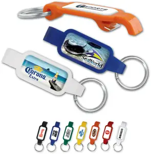 Custom Stingray Bottle Opener Key Tag with Full Color Epoxy Domed Logo