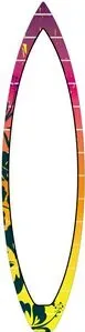 Surfboard - 68" Wood Display - With Dry Erase Surface - Quick Turn