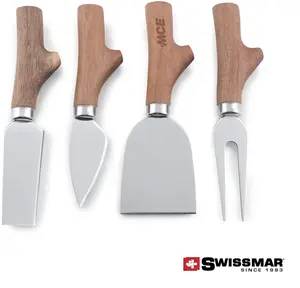 Swissmar 4-Piece Acacia Cheese Knife Set - Elegant Cheese Tools for Every Occasion