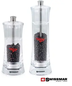 Swissmar Clear Acrylic Pepper/Salt Mill - Premium Quality