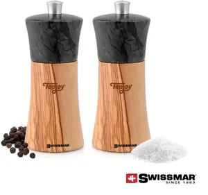 Swissmar Olive Wood Adjustable Salt & Pepper Mill