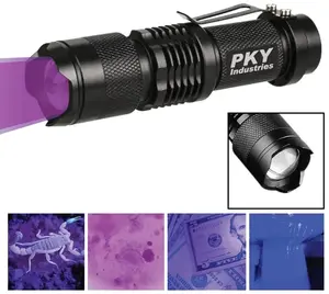 Custom Engraved Tactical Black UV LED Flashlight