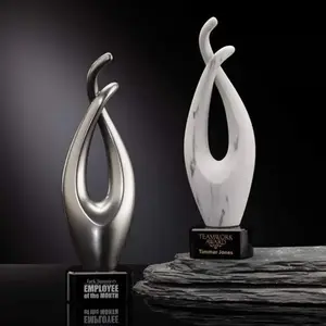 Customizable Logo Flame Award - Marble or Lunar Base