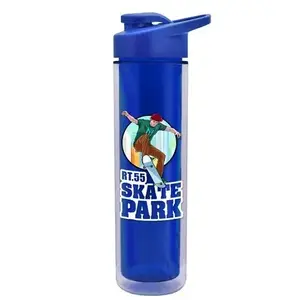 Custom Insulated Bottle (16 oz.) - Drink-thru Lid