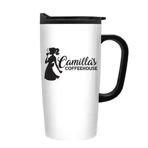 The Custom Logo Tumbler - 18 oz. Stainless Steel with Handle