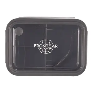 Custom Bento Box with Foldable Spoon - Three Compartment Food Storage