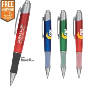 Personalized Translucent Gripper Pen with Free FedEx Ground Shipping