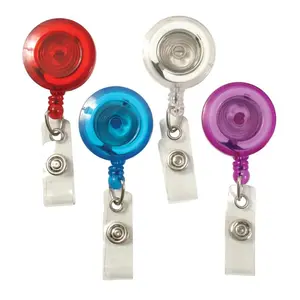 Translucent Plastic Clip on Badge Reel