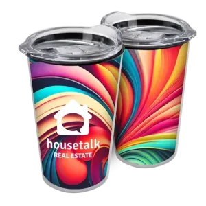 Transparent Tumbler with Slider Lid and Full-Color Paper Insert (14 oz.)