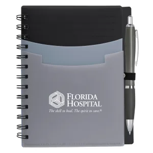 Tri-Pocket Notebook & Satin Pen