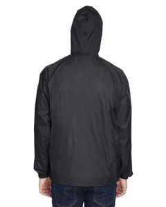 UltraClub Adult Quarter-Zip Hooded Pullover Pack-Away Jacket