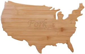 USA Shape Bamboo Cutting Board