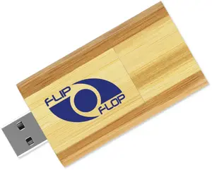 EcoFlip Wooden USB 2.0 Drive - Customizable for Business Promotions