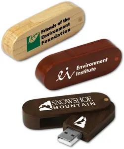 EcoSwing Wooden USB Drive - Custom Engraved Corporate Gifts