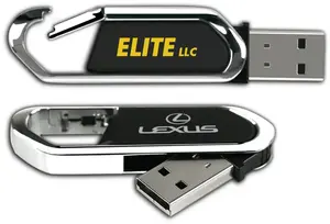 Executive Carabiner USB Drive - Metal Flash Memory Stick