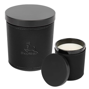 Vanilla Scented Candle With Leatherette Sleeve