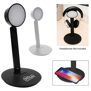 Vanity Light Wireless Charger With Headphone Stand