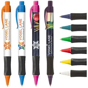 Vision Brights Click Pen with Black Grip (Black or Blue Ink)